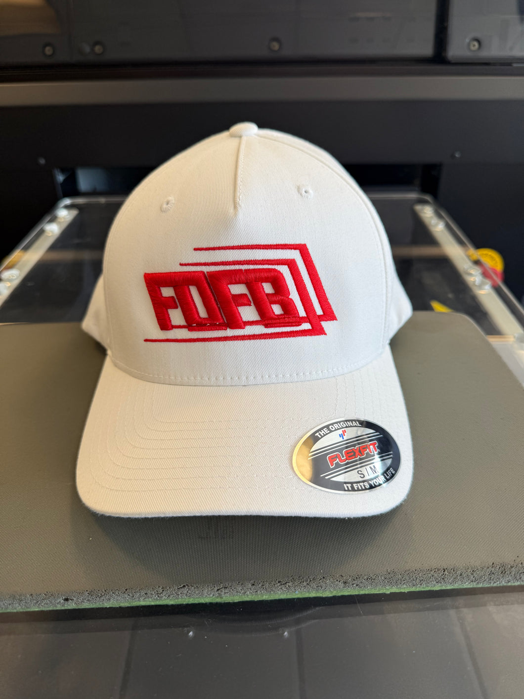 New CAP White & Red 3D embroidery